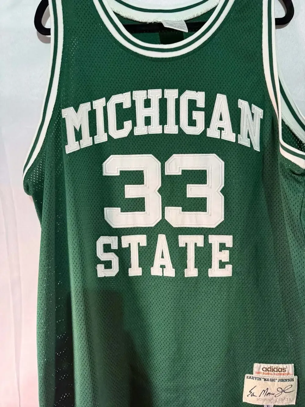 Vintage Adidas True School Earvin Magic Johnson Michigan State Spartans #33 Bask
